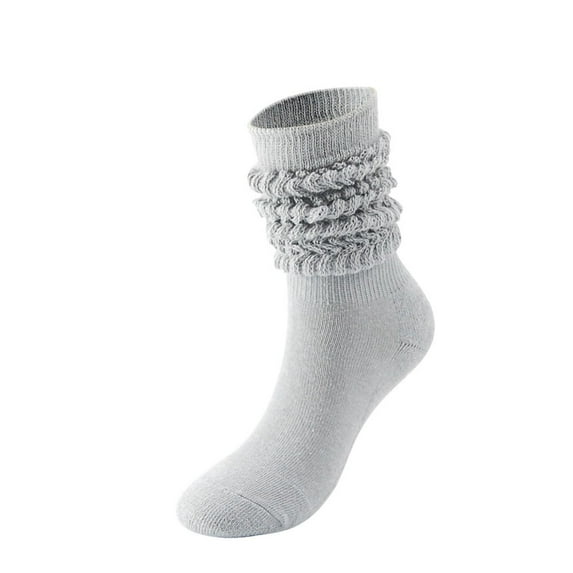 Kilaqueen 3 Pack Bobby Socks Slouch Scrunch Socks Men's and Women's Socks Winter Solid Color Warm Socks Tight Knitted Pile Socks Unisex Christmas Socks Mid Calf Pilates Socks