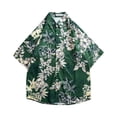 thumbnail image 1 of Kilaqueen 5-14Y Boys Girls Shirts Hawaiian Button Down Short Sleeve Lapel Shirts Tropical Luau 3D Print Fashion Lightweight Shirts, 1 of 2