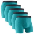 thumbnail image 1 of Kilaqueen 5 PC 100% Cotton Boxer Briefs for Men Pack Moisture Wicking & Breathable Solid Color Underwear Fashionable Tag-Free with Fly Trunks, 1 of 4