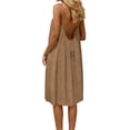 thumbnail image 1 of Kilaqueen Backless Mini Cami Dresses Sleeveless Open Back Lounge Dress Flowy Summer Beach Vacation Sundress Solid Color Knee Length House Lounge Dresses with Back Tie, 1 of 6