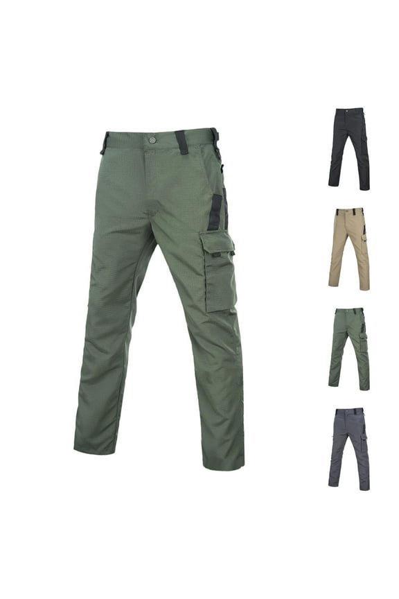 Baggy Comfort Cargo Pants for Men Casual Flat Front Hiking Pants Straight Leg Tactical Trousers with Pockets Quick Dry Outdoor Work Pants