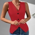 thumbnail image 1 of Kilaqueen Blazer Vest for Women Summer Trendy Sleeveless V Neck Single Breasted Button Up Waistcoat Formal Business Casual Slim Fit Work Suit Tops, 1 of 7