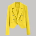 thumbnail image 1 of Kilaqueen Blazers for Women Lightweight Business Casual Office Jacket Long Sleeve Open Front Cropped Blazer Notch Lapel Double Breasted Work Suit Coat, 1 of 3