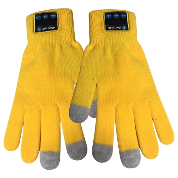 Kilaqueen Bluetooth Gloves, Winter Warm Soft Touchscreen Gloves, Unisex Wool Fleece Lined Elastic Cuff Knit Gloves for Cold Weather