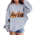 thumbnail image 1 of Kilaqueen Boys and Girls Halloween Hoodies Cute Funny Pumpkin Print Hooded Sweatshirts Long Sleeve Kids Spooky Season Pullover Tops 3-14 Years, 1 of 6