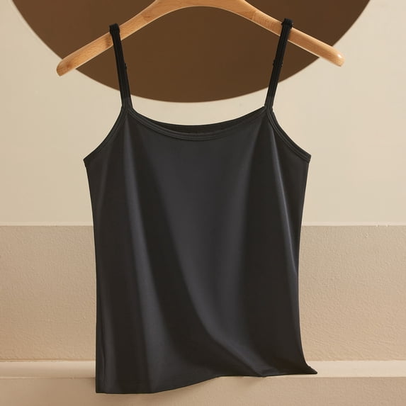 Kilaqueen Camisoles for Women for Under Clothes Summer Adjustable Spaghetti Strap Camisole Sleeveless Scoop Neck Casual Plus Size Tank Tops
