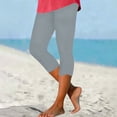 thumbnail image 1 of Kilaqueen Capri Leggings for Women Stretch Soft Comfy Yoga Cropped Pants Summer High Waisted Gym Workout Running Leggings, 1 of 6