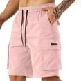 thumbnail image 1 of Kilaqueen Cargo Shorts for Men Quick Dry Classic Drawstring Elastic Waist Work Short with Multi Pockets Solid Color Casual Trendy Beach Vacation Shorts, 1 of 8