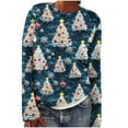 thumbnail image 1 of Kilaqueen Christmas Sweaters for Women Long Sleeve Crew Neck Xmas Sweater Funny Print Lightweight Winter Holiday Knitted Pullover Tops Jumper, 1 of 5
