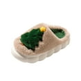 thumbnail image 1 of Kilaqueen Christmas Tree Fuzzy Slippers for Women Cute Funny Christmas House Slippers Winter Warm Plush Slippers Indoor Outdoor Lightweight Cozy Non Slip Bedroom Home Slippers for Cold Weather, 1 of 3