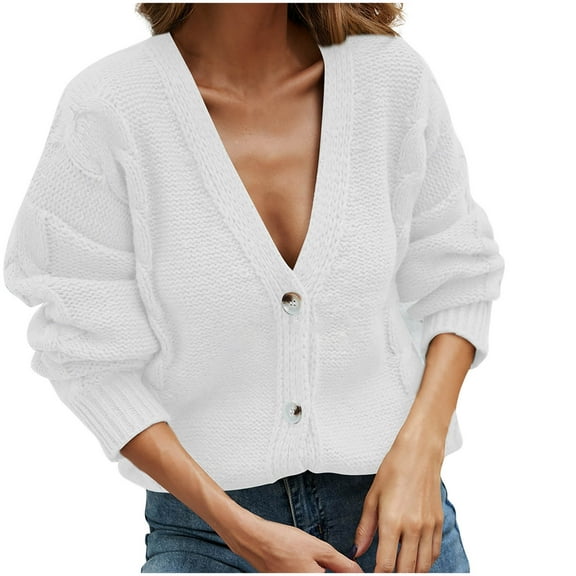 Kilaqueen Chunky Cardigan Sweaters for Women Button Down Long Sleeve V-Neck Cable Knit Sweater 2025 Fall Winter Trendy Outwear Coats