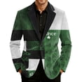 thumbnail image 1 of Kilaqueen Corduroy Blazer for Men St Patricks Day Single-Breasted Notch Lapel Suit Jackets Fashion Holiday Party Work Blazers with Pockets, 1 of 8