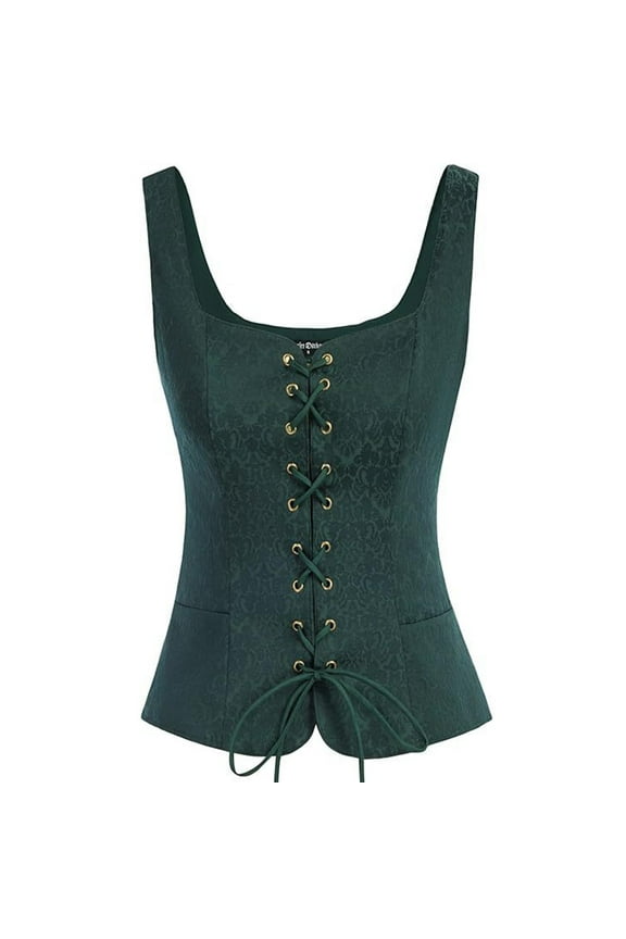 Corset Tops for Women Renaissance Women Pirate Medieval Viking Floral Top Halloween Cosplay Costume Slim Strap Vest Bodice
