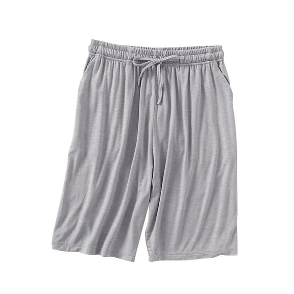 Kilaqueen Cotton Lounge Shorts for Women Casual Solid Color Drawstring Waist Sleep Shorts Stretchy Wide Leg Comfortable Pocketed Pj Bottoms