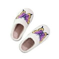 thumbnail image 1 of Kilaqueen Cute Butterfly Slippers Cushioned Comfort Plush House Shoes Soft Cozy Memory Foam Winter Warm Fleece Lined Indoor Outdoor Slippers Anti-Slip Bedroom House Slides, 1 of 6