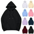 thumbnail image 1 of Kilaqueen Cute Plain Hoodies for Women Teen Girls Comfy Solid Color Long Sleeve Fleece Pullover Sweatshirt Basic Tops, 1 of 5