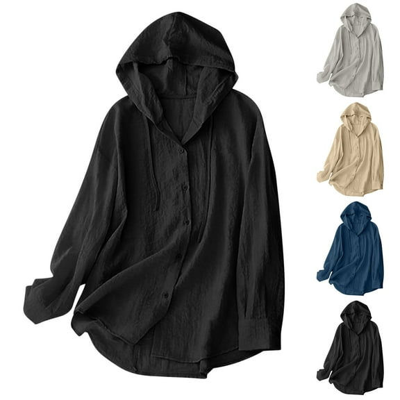 Kilaqueen Drawstring Hoodies for Women Swim Cover Up UPF 50  Sun Protection Long Sleeve Hoodie Button Down Jacket Lightweight Beach Swimwear Coverups