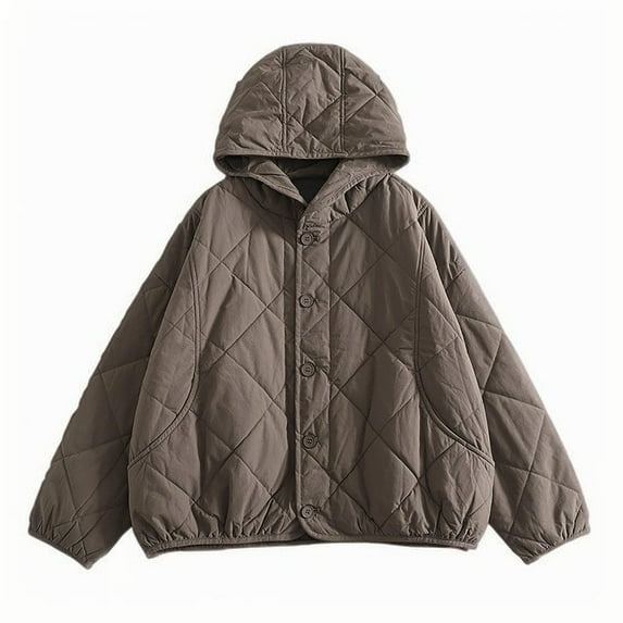 Kilaqueen Fall Jackets for Women 2025 Lightweight Long Sleeve Solid Color Button Down Coats with Hooded Trendy Warm Relaxed Fit Outwear