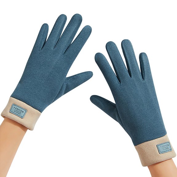 Kilaqueen Fashionable Gloves for Women Suede Warm Winter Touchscreen Casual Glove for Cold Weather Ladies Outdoor Riding Tram Driving Touch Screen Gloves