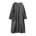 thumbnail image 1 of Kilaqueen Flannel Nightgowns for Women Cozy Fuzzy Crew Neck Long Sleeve Ankle Length Sleepdress with Pockets Soft Solid Color Warm Winter Pullover Loungewear, 1 of 6