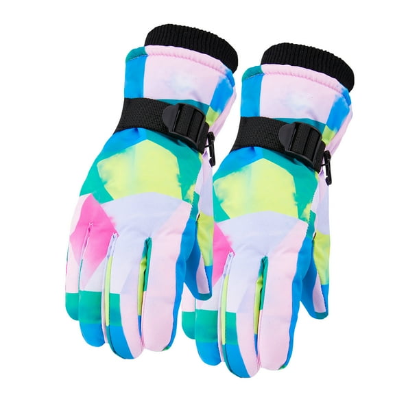 Kilaqueen Fleece-Lined Kids Ski Gloves Waterproof Warm Winter Snow Gloves Cold Weather Windproof Snowboard Sport Mittens for Teen Boys Girls(5-15 Years), Best Kids Ski Gloves for Winter Vacation