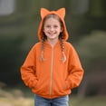thumbnail image 1 of Kilaqueen Full Zip Up Hoodies for Kids Trendy Cute Cat Ear Hoodie Jackets Boys Girls Long Sleeve Casual Sports Plain Zipper Hooded Outwear Fall Outfits, 1 of 7