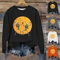 thumbnail image 1 of Kilaqueen Funny Graphic Crewneck Sweatshirts Women Soft Comfort Halloween Hoodies Oversized Sweatshirt Cat Fall Shirts Long Sleeve Tunic Tops, 1 of 6