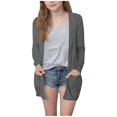 thumbnail image 1 of Kilaqueen Girls Cardigans Open Front Long Sleeve Lightweight Knit Sweaters Outerwear with Pockets Casual Comfy Trendy Cardigans 5-14Y, 1 of 6