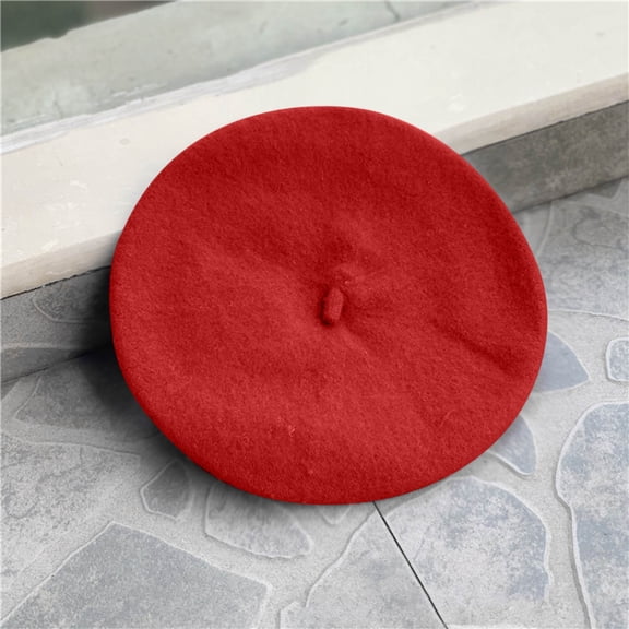 Kilaqueen Girls Elegant Winter Beret Wool French Beanie Hat Artist Painter Hats Cap Costume Accessory for Little Girls 1-10 Years