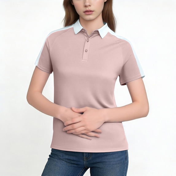 Kilaqueen Golf Shirts for Women 3 Buttons Collared Short Sleeve Shirts Quick Dry Casual Work Athletic Tennis Tops