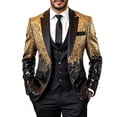 thumbnail image 1 of Kilaqueen Gradient Sparkle Sequin Blazer for Men Notch Lapel Single Breasted One Button Suit Jackets Party Prom Wedding Dinner Blazers, 1 of 4