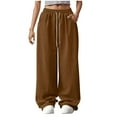 thumbnail image 1 of Kilaqueen High Waisted Wide Leg Corduroy Pants for Women Elastic Waist Drawstring Loose Sweatpants Fall Winter Fashion Casual Palazzo Pants with Pockets, 1 of 8
