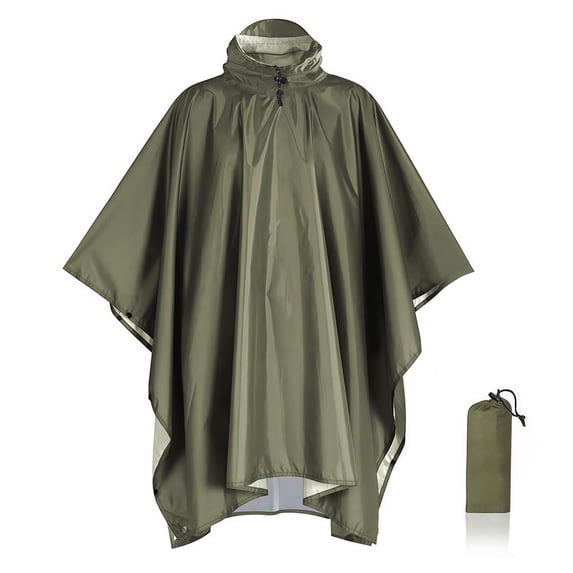 Kilaqueen Hooded Rain Poncho for Adults Hiking Camping Portable Waterproof Lightweight Rain Coat for Men Women Reusable Rain Jacket for Emergency Outdoor