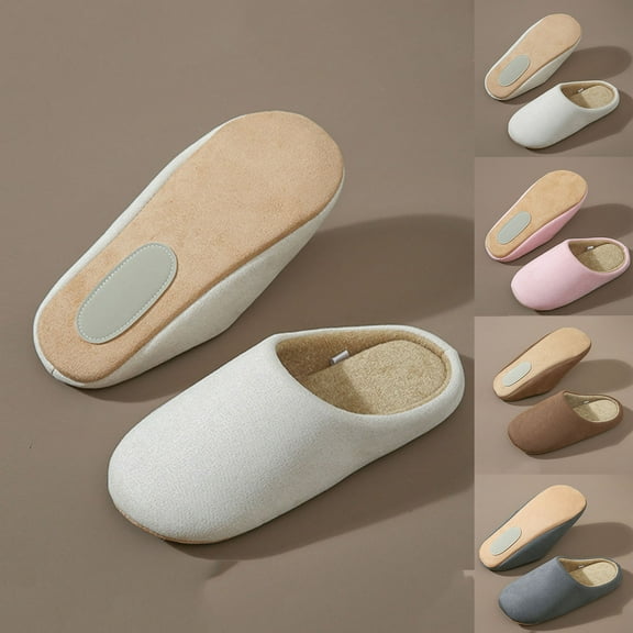 Kilaqueen Indoor Silent Cloth Sole Slippers for Women, Soft Comfy House Shoes Slip On Warm Memory Foam Couple Slippers Bedroom Non-Slip Indoor