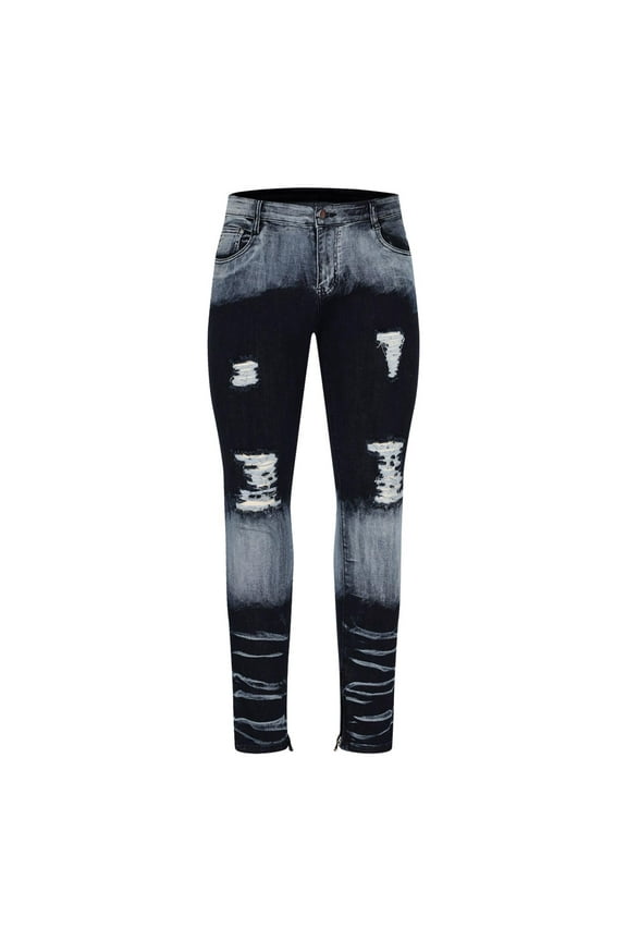 Jeans for Men Skinny Ripped Stretch Slim Fit Denim Pants Stacked Distressed Vintage Fashion Straight Leg Pants