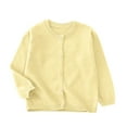 thumbnail image 1 of Kilaqueen Kids, Boys and Girls Cardigans Sweater Knit Cotton Button Down Long Sleeve Coats Solid Color Crew Neck Comfy Sweater 2-10Y, 1 of 6