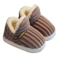 thumbnail image 1 of Kilaqueen Kids Cloud Booties Boys Girls Warm Winter Soft Corduroy Bedroom Indoor Outdoor Furry Non-Slip Shoe Walker Toddler Fuzzy Cozy Thick-Soled Fleece House Shoes, 1 of 3