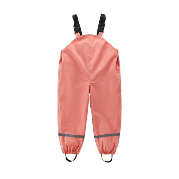 Kilaqueen Kids Rain Pants Waterproof Mud Dirty Proof Rain Suspender Trousers Overalls Solid Color Rain Pants for Boys and Girls 2-7Y