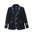 thumbnail image 1 of Kilaqueen Kids Suit Jacket Color-Block Single Breasted Notch Lapel British Style Blazer Trendy Back to School Uniform Blazer Jacket, 1 of 6