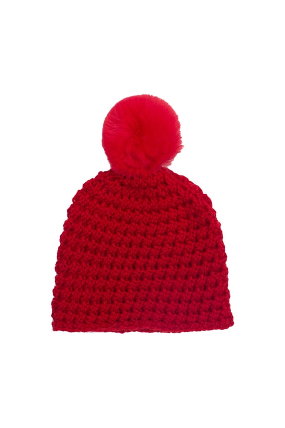 Kids Toddler Winter Hat with Pom Pom Cute Warm Fleece Lined Knit Beanies Cap for Cold Weather Soft Comfy Cloche Hats