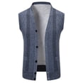 thumbnail image 1 of Kilaqueen Knit Vest for Mens Single Breasted Solid Color Sleeveless Cardigan Vest with Pocket, 1 of 9