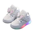 thumbnail image 1 of Kilaqueen Light Up Toddler Shoes Dark Shiny Sparkly Sequins Easy-On with Hook & Loop Walking Shoes Non-Slip Comfy and Soft Sneakers, 1 of 5