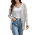 thumbnail image 1 of Kilaqueen Lightweight Button Cardigan for Women, Long Sleeve Open Neck Casual Sweater Jacket with Soft Stretch, Simple Layering Top for Office and Daily Wear, 1 of 8
