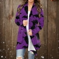 thumbnail image 1 of Kilaqueen Lightweight Cardigans for Women Trendy Open Front Halloween Cardigan Loose Long Sleeve Medium Length Coat Bat Pumpkin Graphic Fall Tunic Shirt, 1 of 7