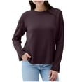 thumbnail image 1 of Kilaqueen Lightweight Women's Sweaters Solid Color Crew Neck Long Sleeve Pullover Tops Casual Comfy Soft Sweaters, 1 of 7