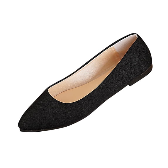 Kilaqueen Loafers for Women Flock Pointed Toe Slip On Comfortable Flat Shoes Casual Solid Color Office Driving Ballet Spring Summer Loafers