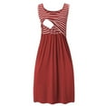 thumbnail image 1 of Kilaqueen Maternity Dress Striped Patchwork Sleeveless Nursing Dress Crew Neck Casual Soft Comfy Breastfeeding Dresses, 1 of 4