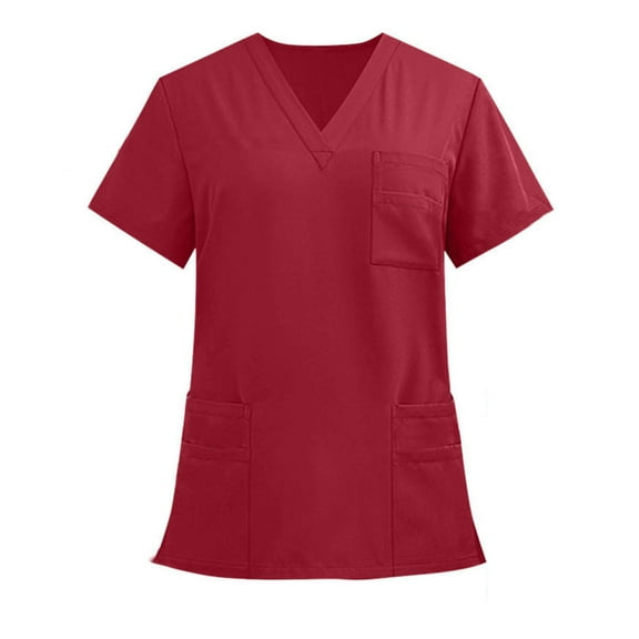 Kilaqueen Men/Women Stretch Scrubs Set V-Neck Scrub Top with 2 Chest Pocket & Tapered Pant with 6 Pockets, Quick Drying Nurse Work Medical Uniform