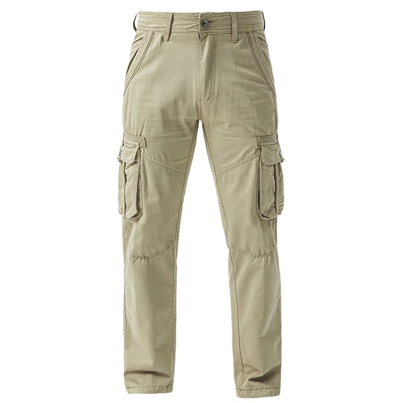 Kilaqueen Men's Cargo Pants Solid Color Ripstop Water Resistant Trousers with Pockets Casual Comfy Trendy Hiking Tactical Pants