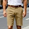 thumbnail image 1 of Kilaqueen Men's Casual Chino Shorts Flat Front Lightweight Stretch Comfy Dress Short Solid Color Business Work Shorts, 1 of 9